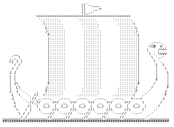 Кораблик из символов на клавиатуре