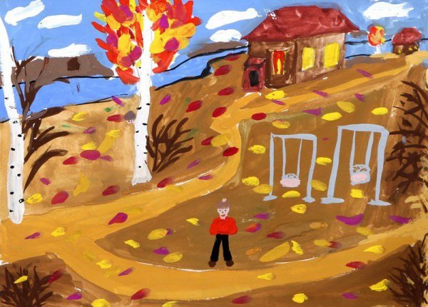 Рисунки про осень для школьников