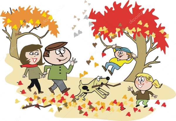 Осенние прогулки с детьми мультяшное
