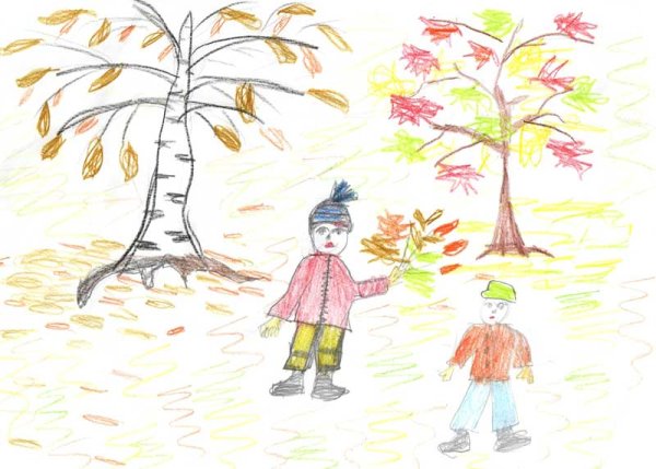 Детский рисунок прогулка