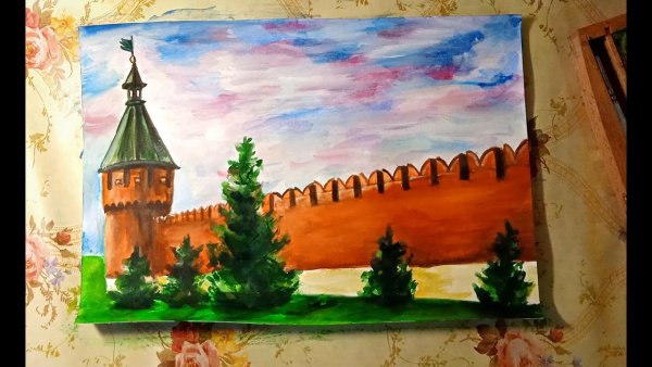 Кремль рисунок карандашом простой