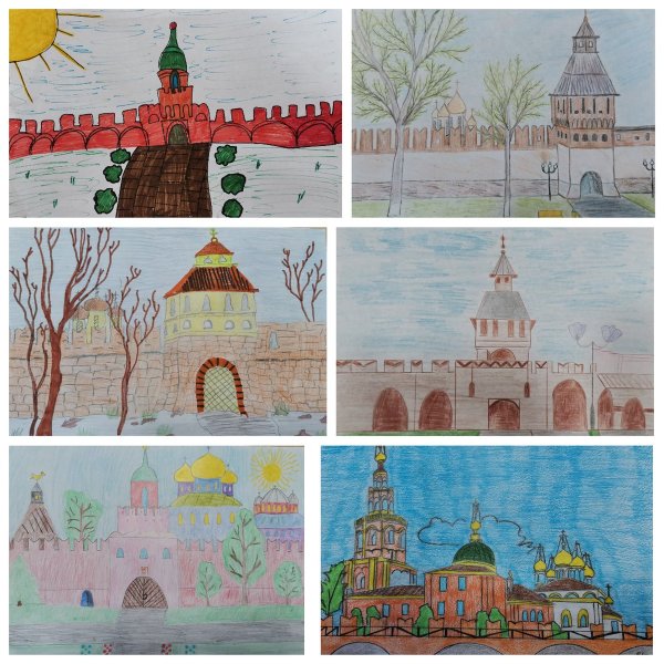 Детские рисунки тульского Кремля