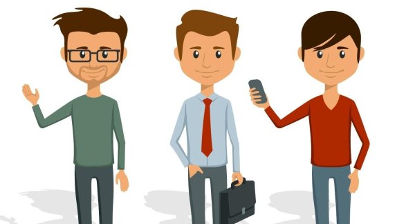 Молодой человек мультяшный