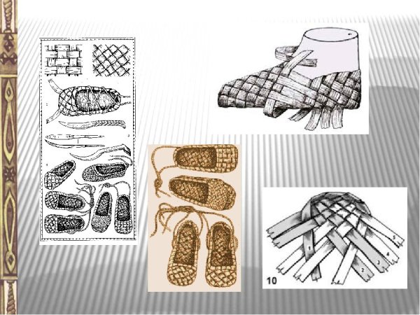 Лапти для раскрашивания