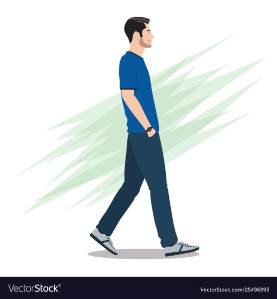 Идущий человек с боку