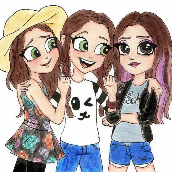 Подружки в мультяшном стиле