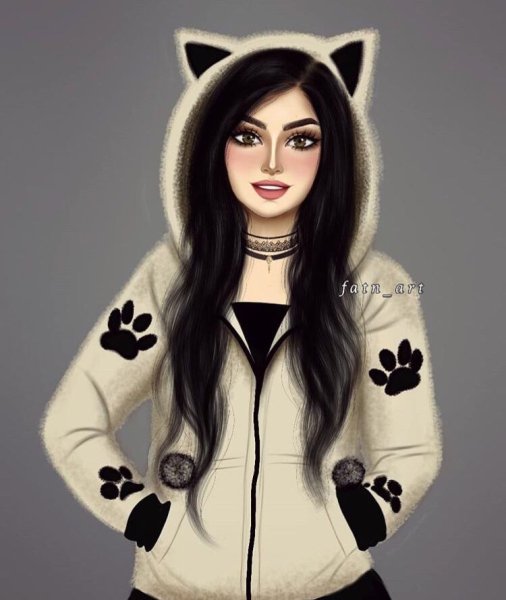 Мультяшная крутая девочка