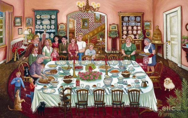 Застолье раскраска