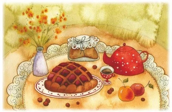 Раскраска праздничный стол