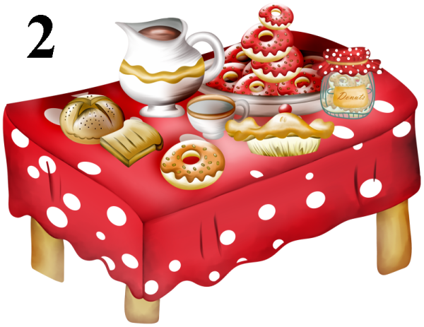 Раскраска стол с едой