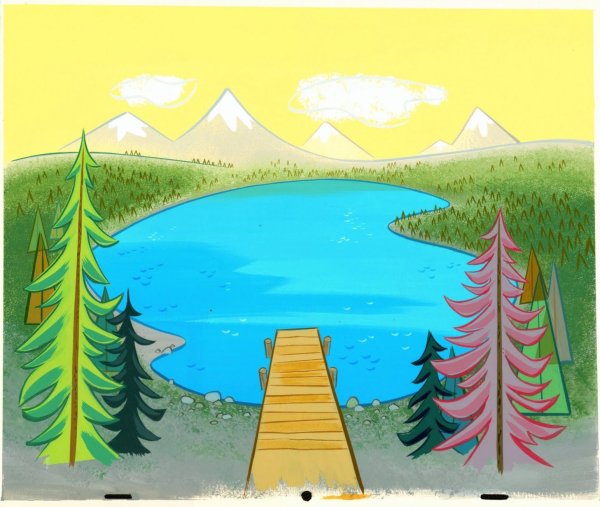 Озеро рисунок для детей