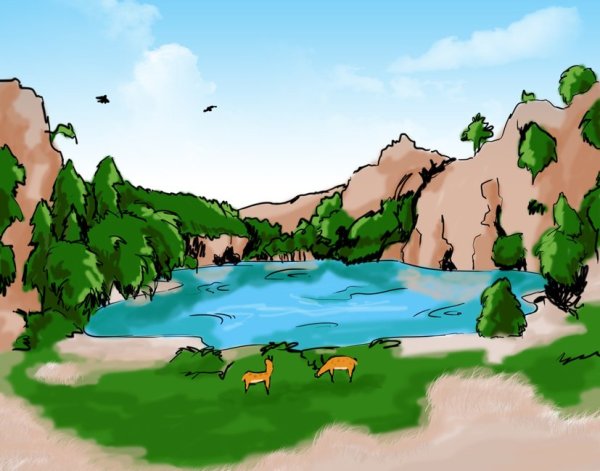 Озеро мультяшное