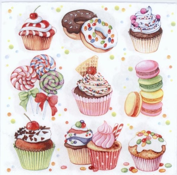 Бумага для скрапбукинга сладости