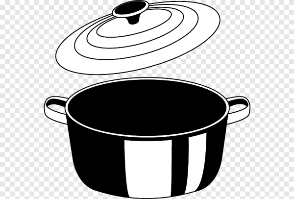 Кастрюля черно белая