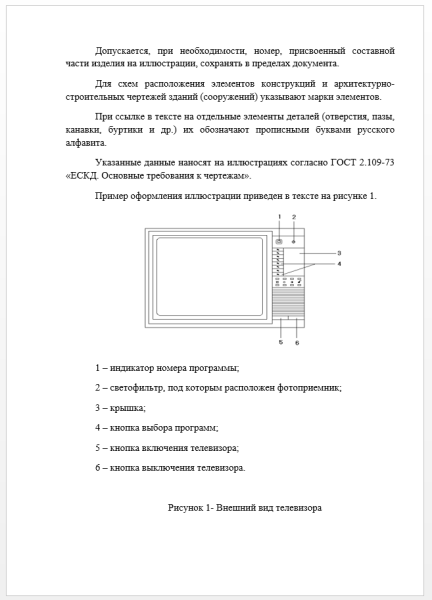 Подпись рисунков по ГОСТУ пример