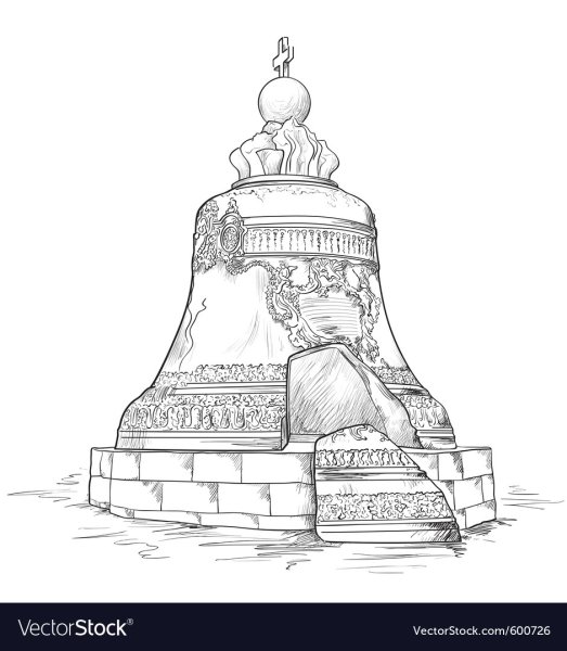 Царь-колокол Москва рисунок карандашом