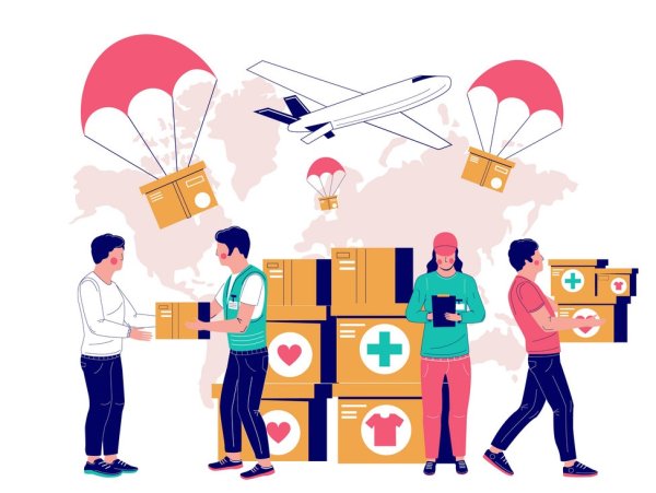 Гуманитарная помощь иллюстрация