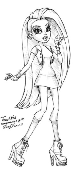 Монстер Хай для срисовки