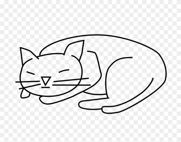 Нарисовать лежачего кота