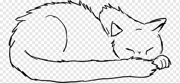 Нарисовать котика лежащего