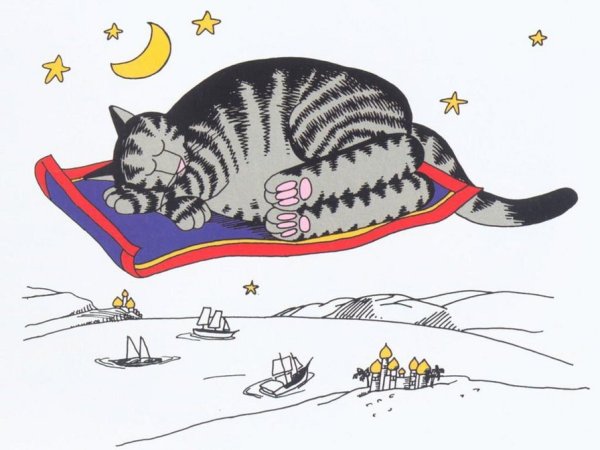 Спящий кот иллюстрация