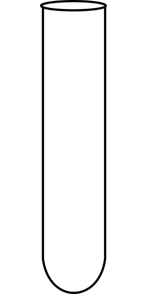 Пробирка пустая на прозрачном фоне
