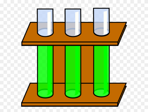 Пробирки в штативе вектор