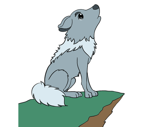 Волк нарисованный мультяшный