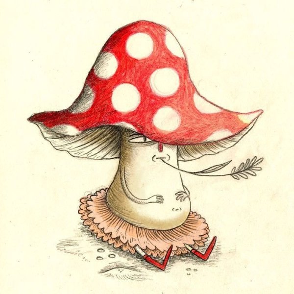 Мухомор рисунок для детей