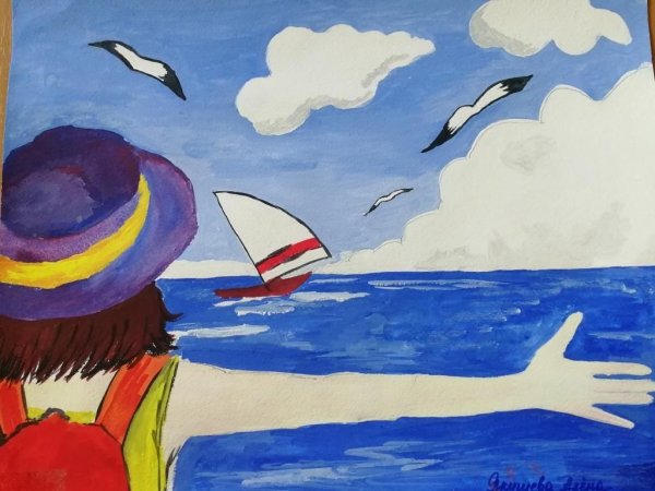 Летние рисунки гуашью