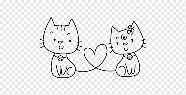 Влюбленные коты раскраска