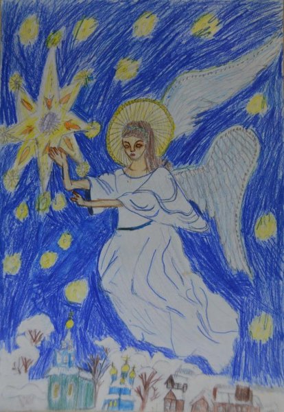 Рисунок на тему Рождество