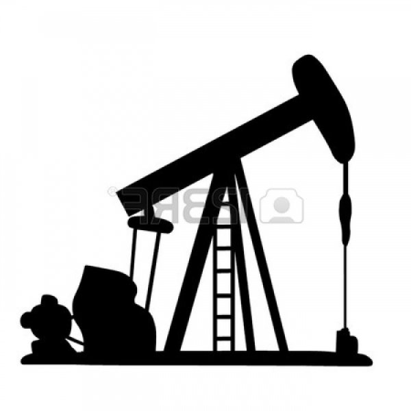 Нефтяная вышка черно белая