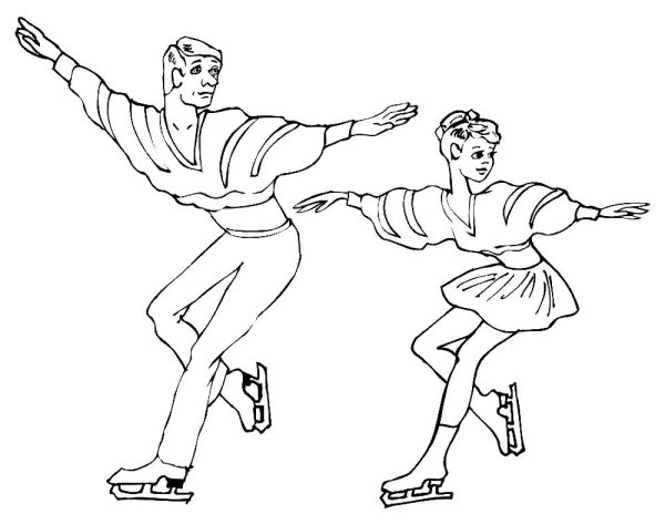 Фигуристы раскраска