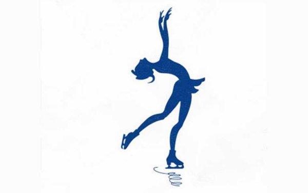 Силуэт фигуристки на льду