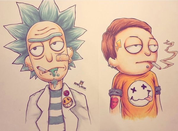 Рик и Морти для срисовки