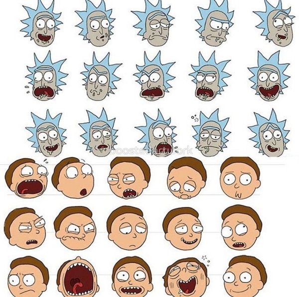 Эмоции Рика и Морти