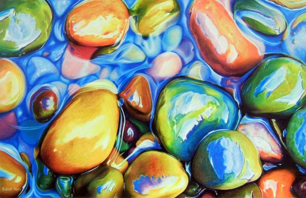 Галька акварелью