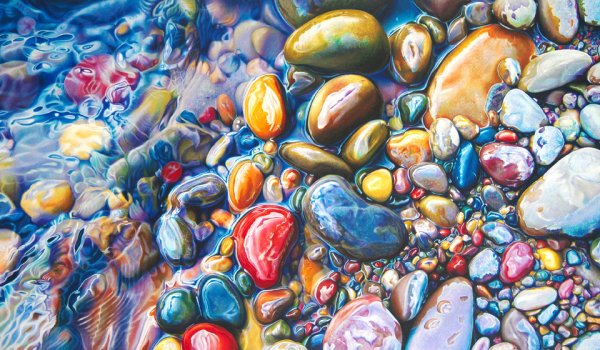 Морские камни живопись Эстер Рой