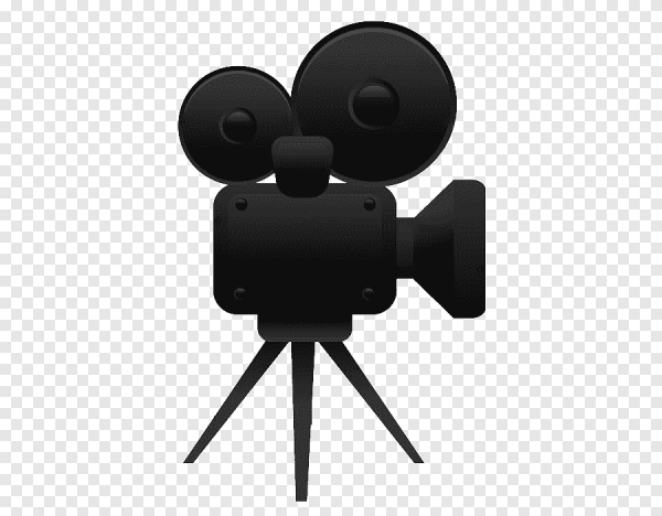 Кинокамера на белом фоне