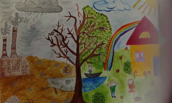 Рисунок на экологическую тему карандашом