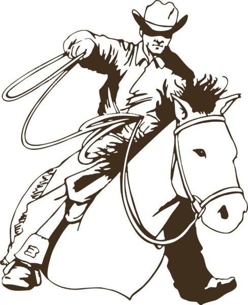 Ковбой на коне вектор