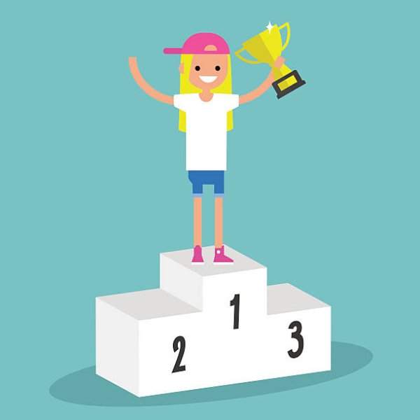 Первое место пьедестал