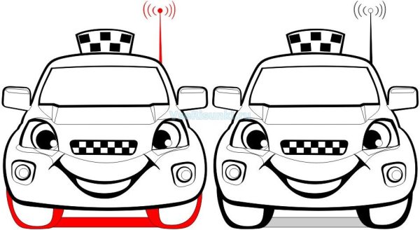 Контур кабины машины спереди