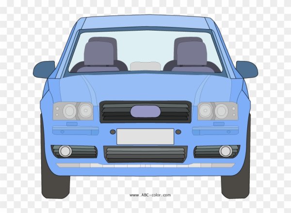 Перед автомобиля нарисован