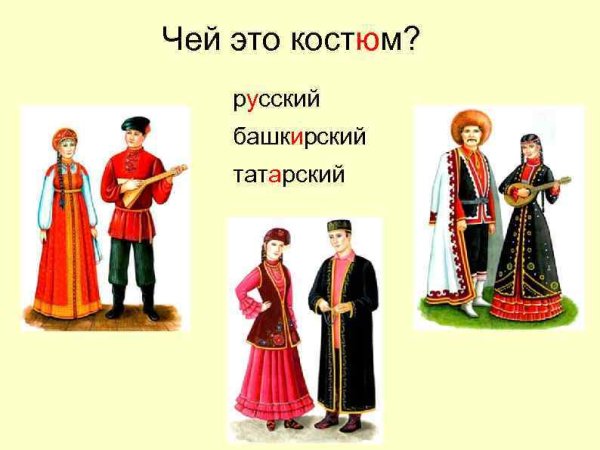 Национальные костюмы Татаров и башкир