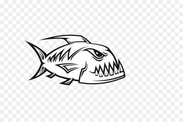 Пиранья трафарет