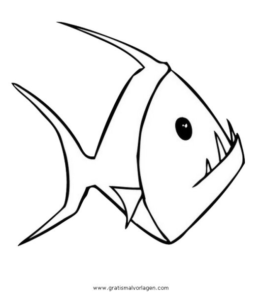 Раскраска рыба Пиранья