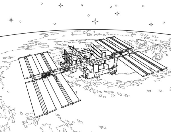 Раскраска Космическая станция