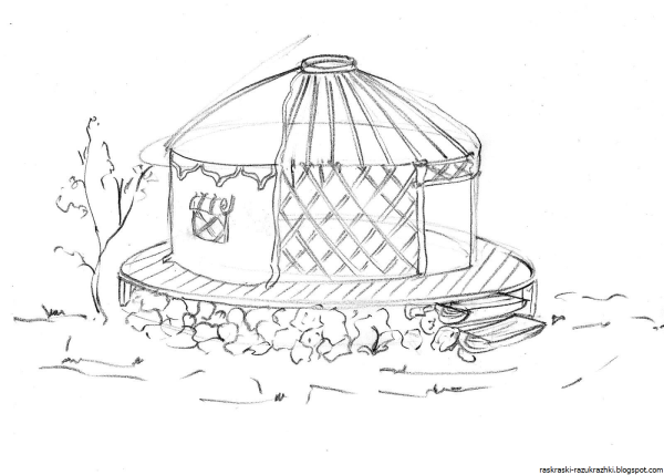 Жилище алтайцев рисунок